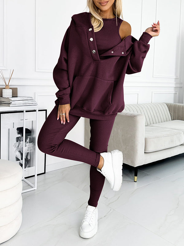 Valenzora | Oversize Hoodie Leggings Loungewear Set Damenbekleidung