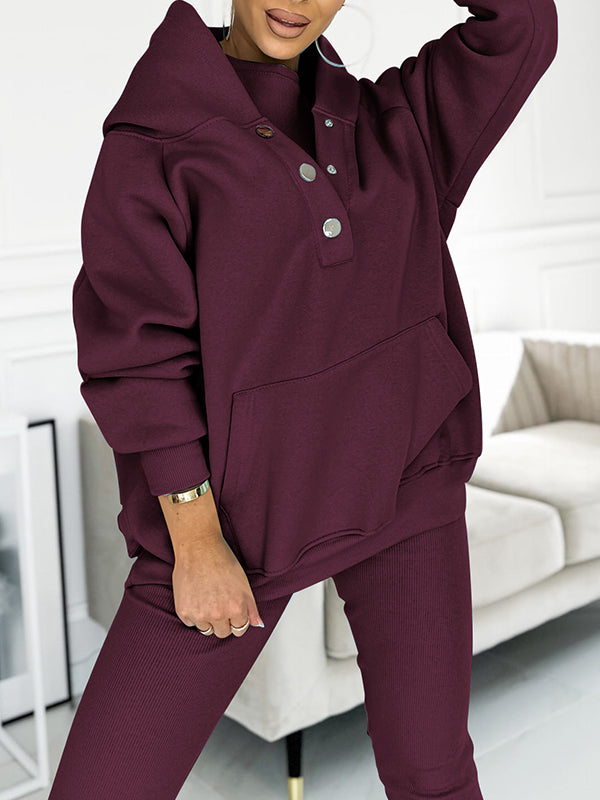 Valenzora | Oversize Hoodie Leggings Loungewear Set Damenbekleidung