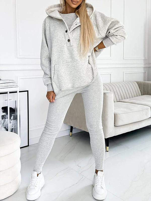 Valenzora | Set Oversize Hoodie Leggings Loungewear Set Women's Clothing