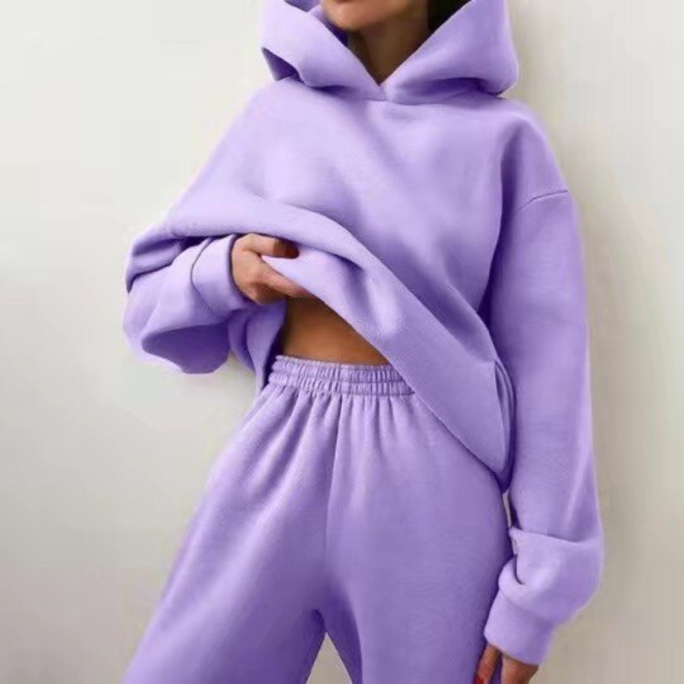 Valenzora | Tracksuit Casual 2-piece Hoodie & Sweatpants Set for Women