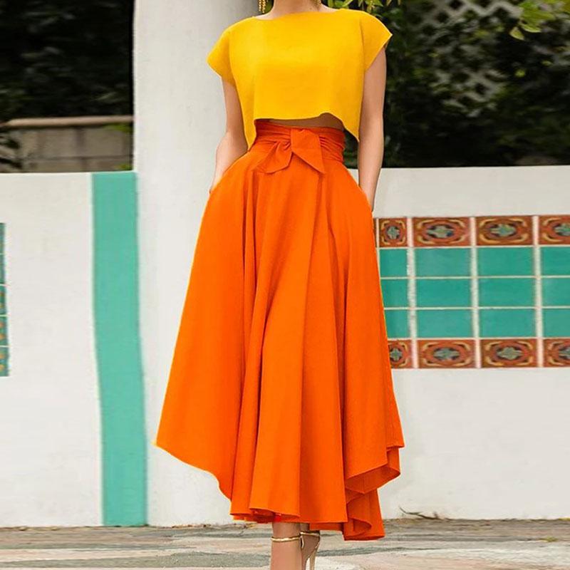 Valenzora | Long Vintage High Waist Large Belt Solid Color