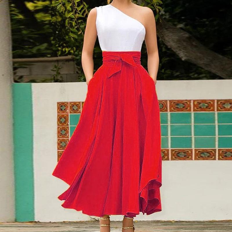 Valenzora | Long Vintage High Waist Large Belt Solid Color