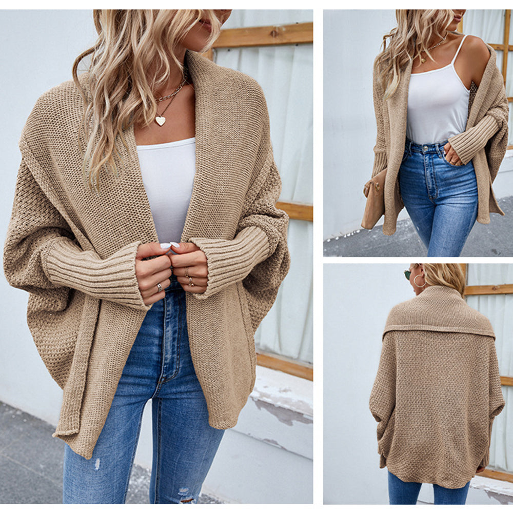 Valenzora | Damen Strickpullover mit Fledermausärmeln