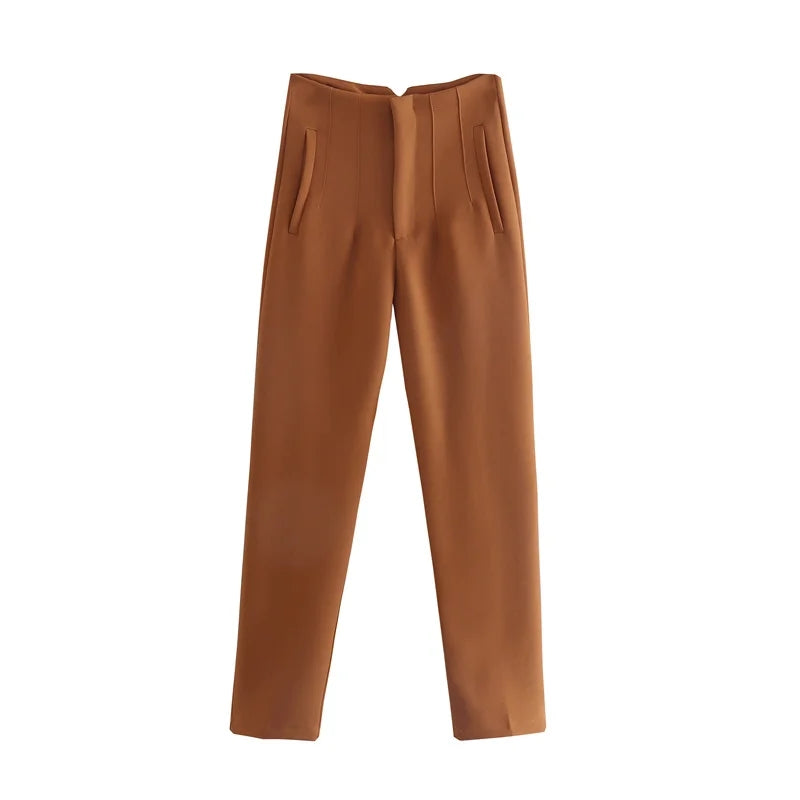 Valenzora Vintage trousers with straight zipper and high waist
