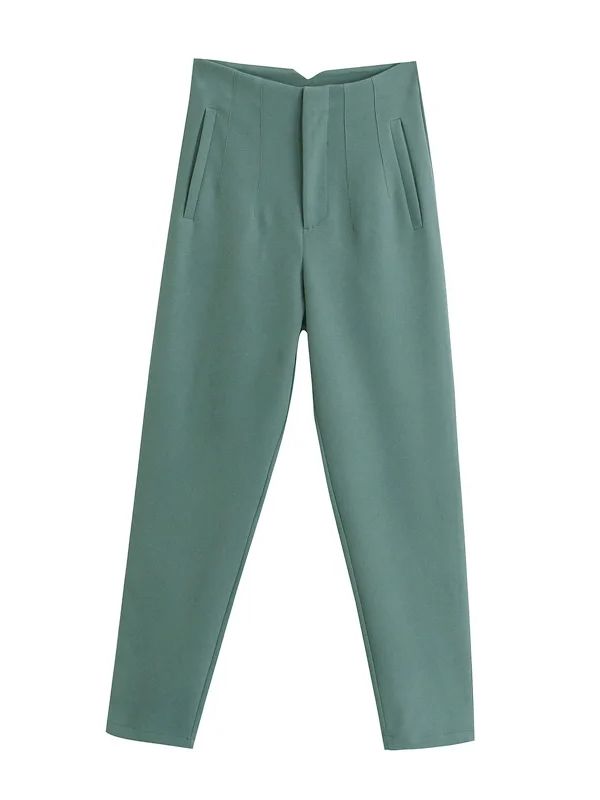 Valenzora Vintage trousers with straight zipper and high waist