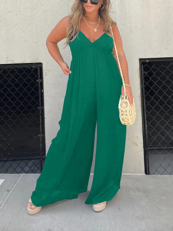 Valenzora | Jumpsuit with V-neck and wide straps