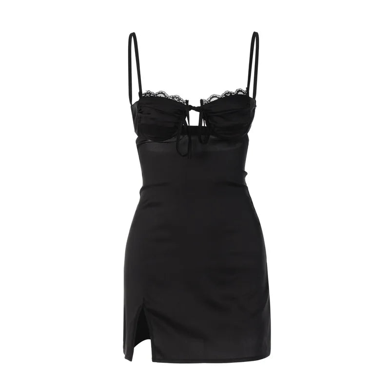 Valenzora | Spitzen-Minikleid mit Spaghettiträgern