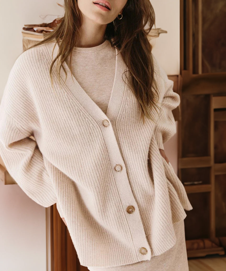 Valenzora | Oversized cardigan with button placket, women's clothing