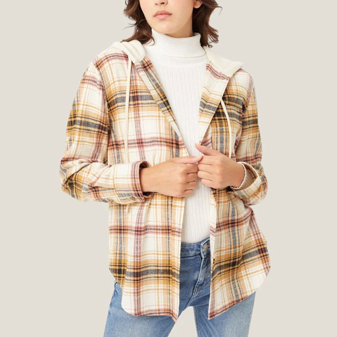 Valenzora - Elegante Kapuzenjacke mit Karomuster