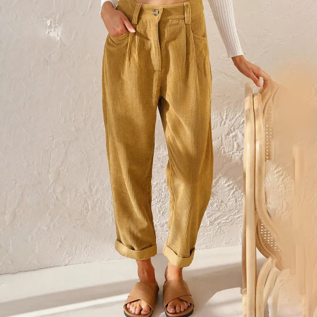 Valenzora | Elegante High-Waist-Cordhose