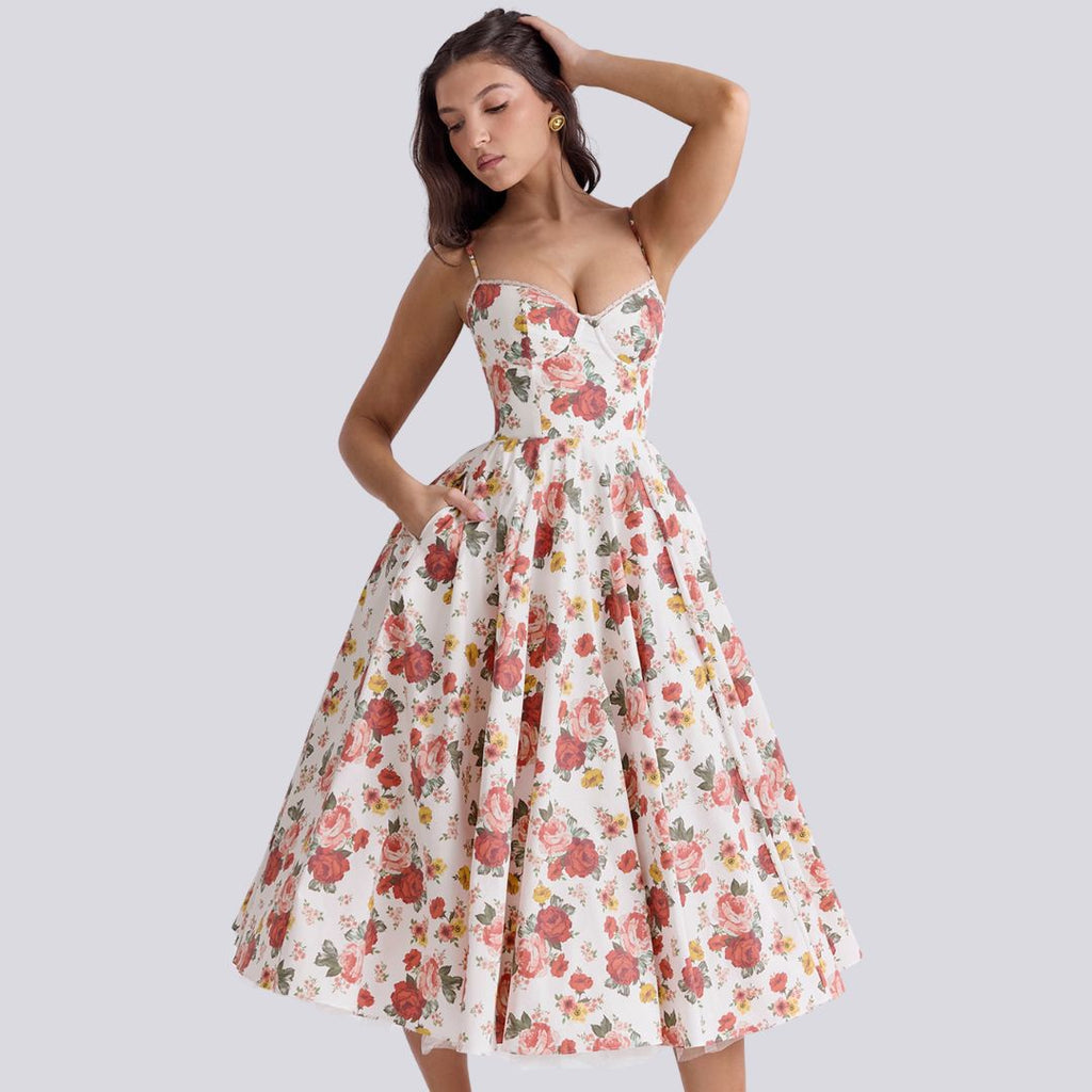 Valenzora | Stylish V-neck A-line maxi dress
