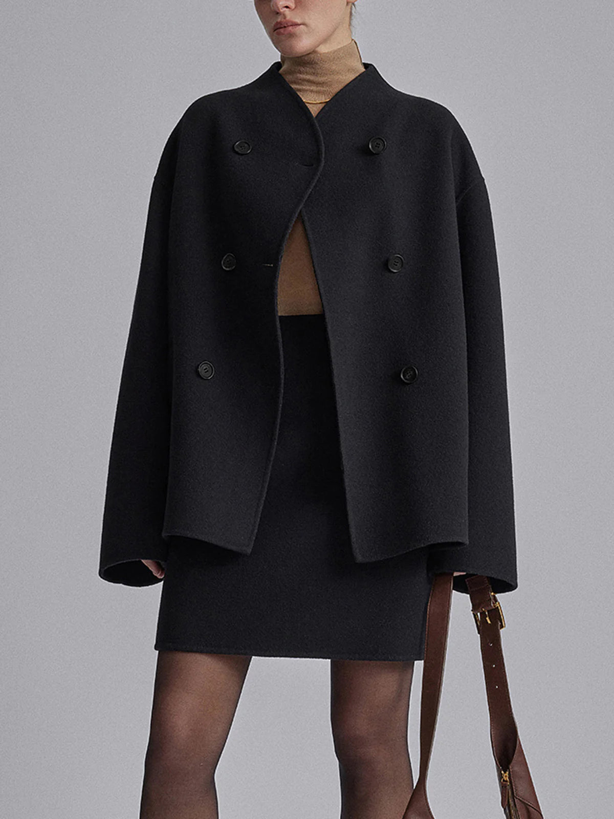 Valenzora | Women's Jacket with Double Row of Buttons in Wool Blend