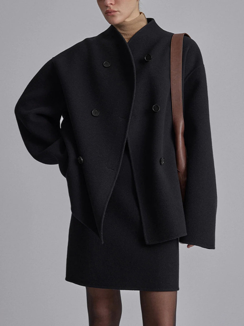 Valenzora | Women's Jacket with Double Row of Buttons in Wool Blend
