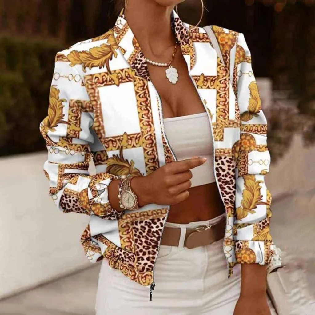 Valenzora | Baroque-Inspired Lightweight Bomber Jacket for Women
