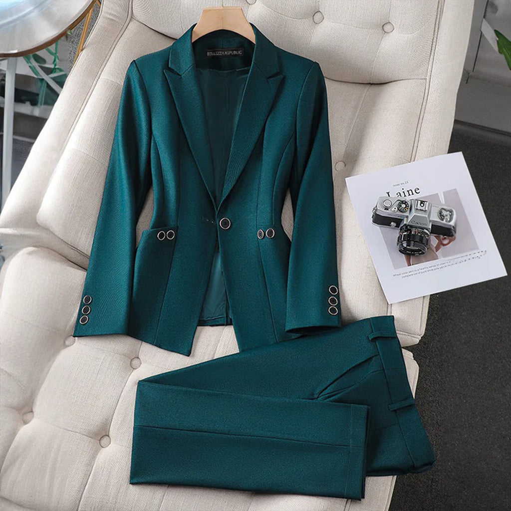 Valenzora | Women's Blazer & Trousers Set – Timeless & Versatile