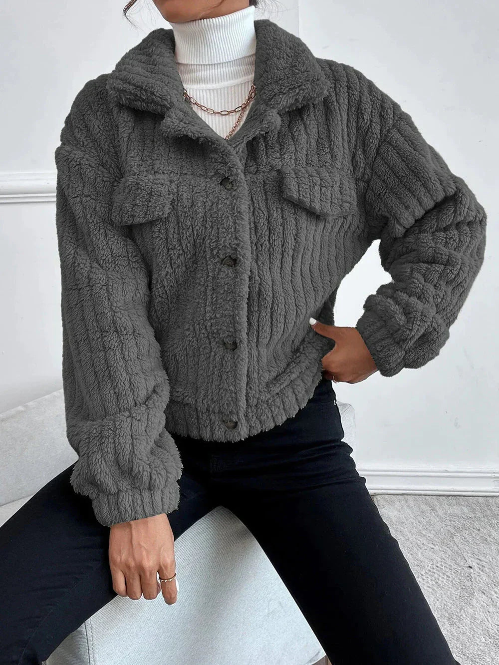 Valenzora | Dicke Plüschjacke für Damen