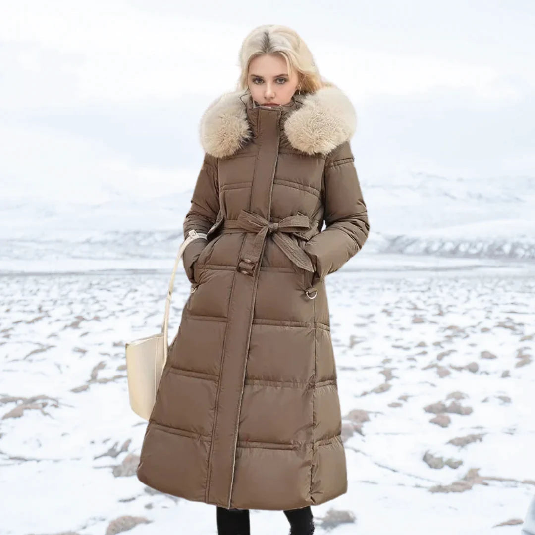 Valenzora | Damen Winterjacke - Warm gefütterte Jacke mit Kunstfellkragen