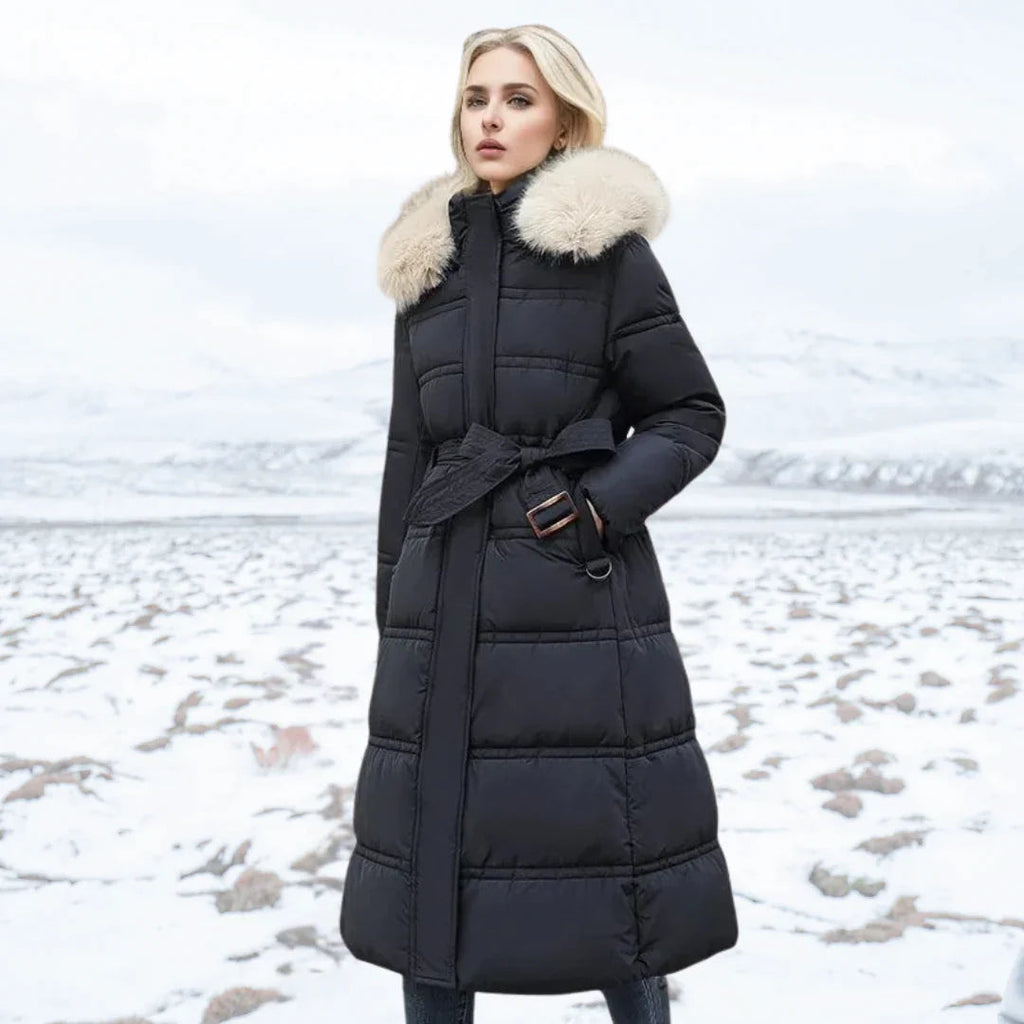 Valenzora | Damen Winterjacke - Warm gefütterte Jacke mit Kunstfellkragen