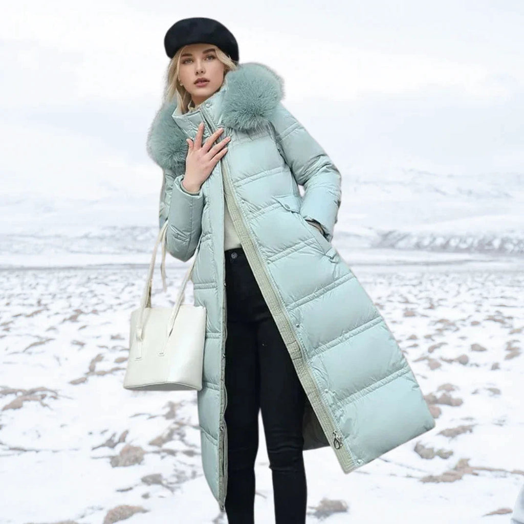 Valenzora | Damen Winterjacke - Warm gefütterte Jacke mit Kunstfellkragen