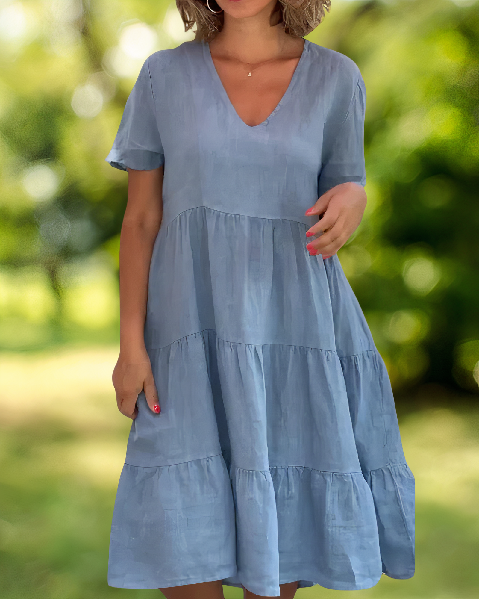 Valenzora | Baumwoll-Leinen-Kleid
