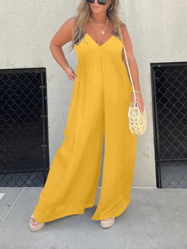 Valenzora | Jumpsuit with V-neck and wide straps