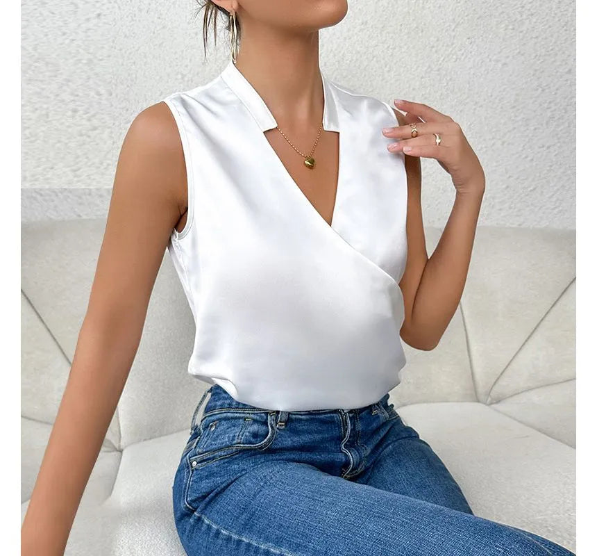 Valenzora Elegant sleeveless solid color top