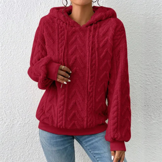 Valenzora | Casual Autumn Teddy Fleece Hoodie for Women