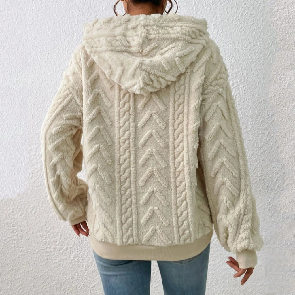 Valenzora | Casual Autumn Teddy Fleece Hoodie for Women