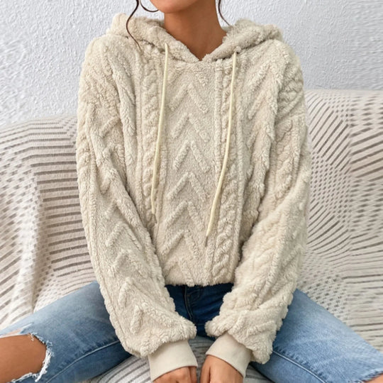 Valenzora | Lässiger Herbst-Teddyfleece-Kapuzenpullover für Damen