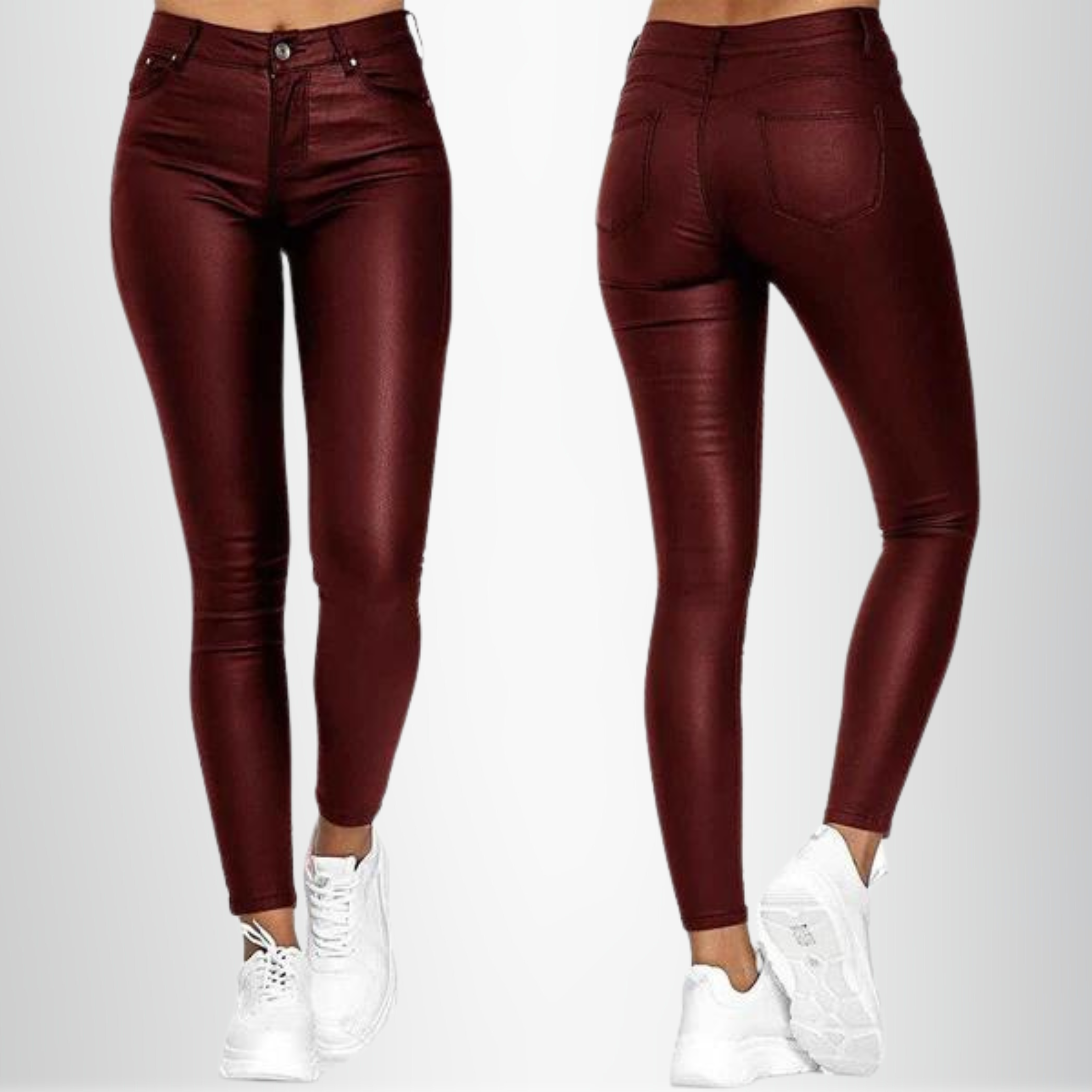 Valenzora | Women's Stretchy Skinny Fit High-Waisted Trousers