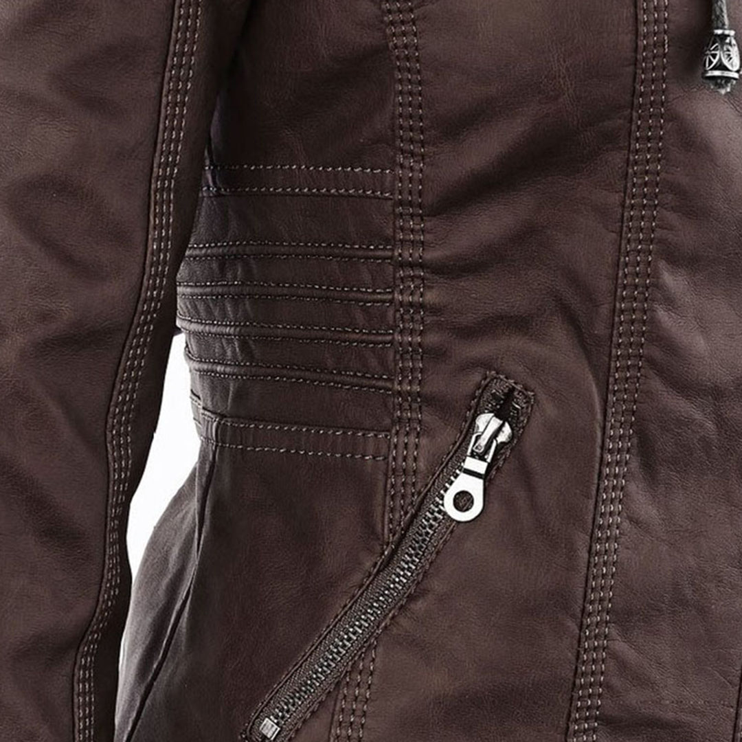 Valenzora - Kapuzenjacke - Kunstleder - Reißverschlussjacke - Damenjacke