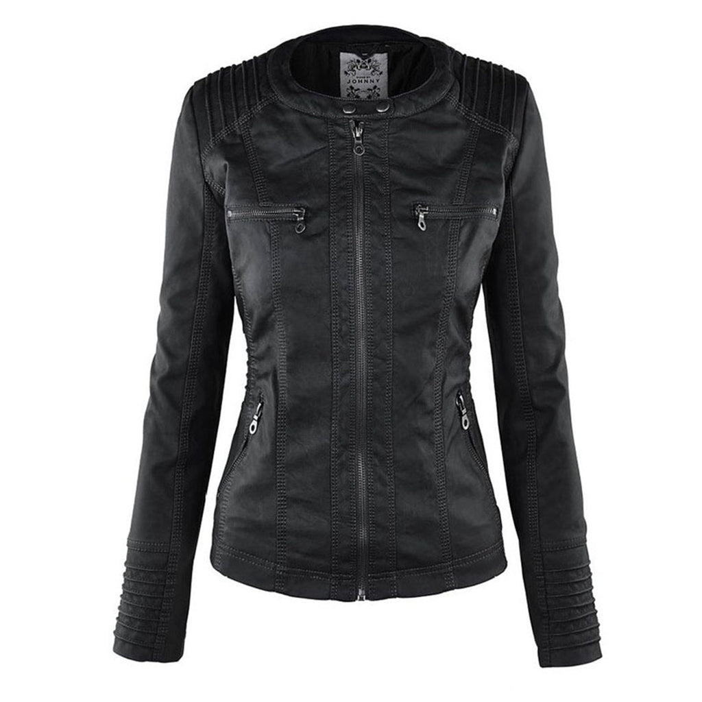 Valenzora - Kapuzenjacke - Kunstleder - Reißverschlussjacke - Damenjacke