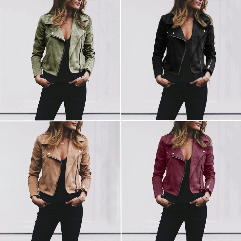 Valenzora - Suede zipper for women - Biker jacket