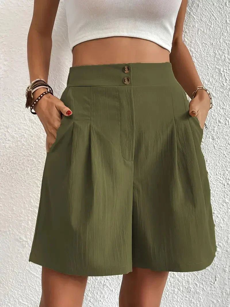 Valenzora | Shorts, slanted pockets, high waist, women's shorts, summer clothing
