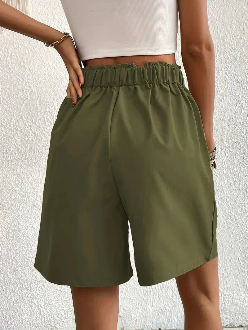 Valenzora | High-waisted linen shorts for women