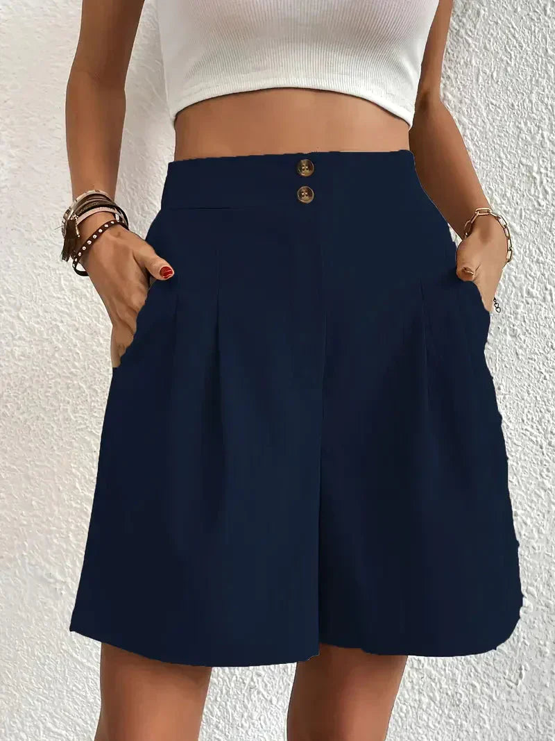 Valenzora | Shorts, slanted pockets, high waist, women's shorts, summer clothing