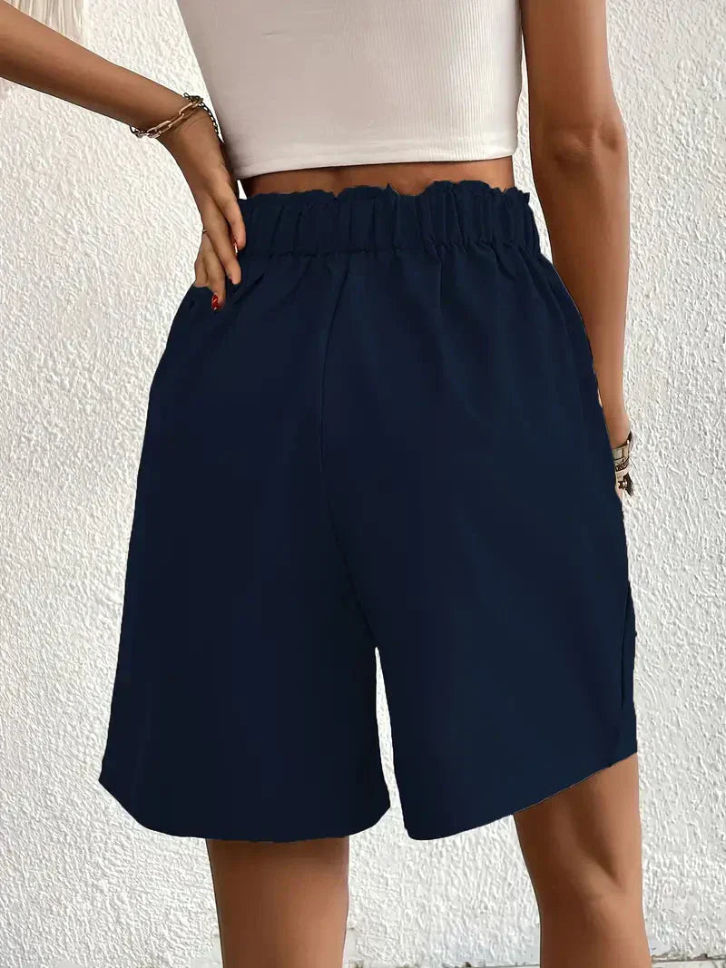 Valenzora | High-waisted linen shorts for women