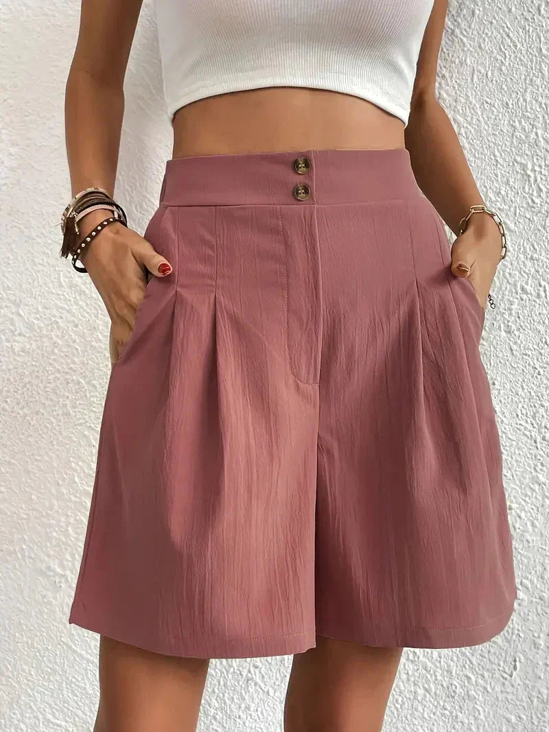Valenzora | Shorts, slanted pockets, high waist, women's shorts, summer clothing