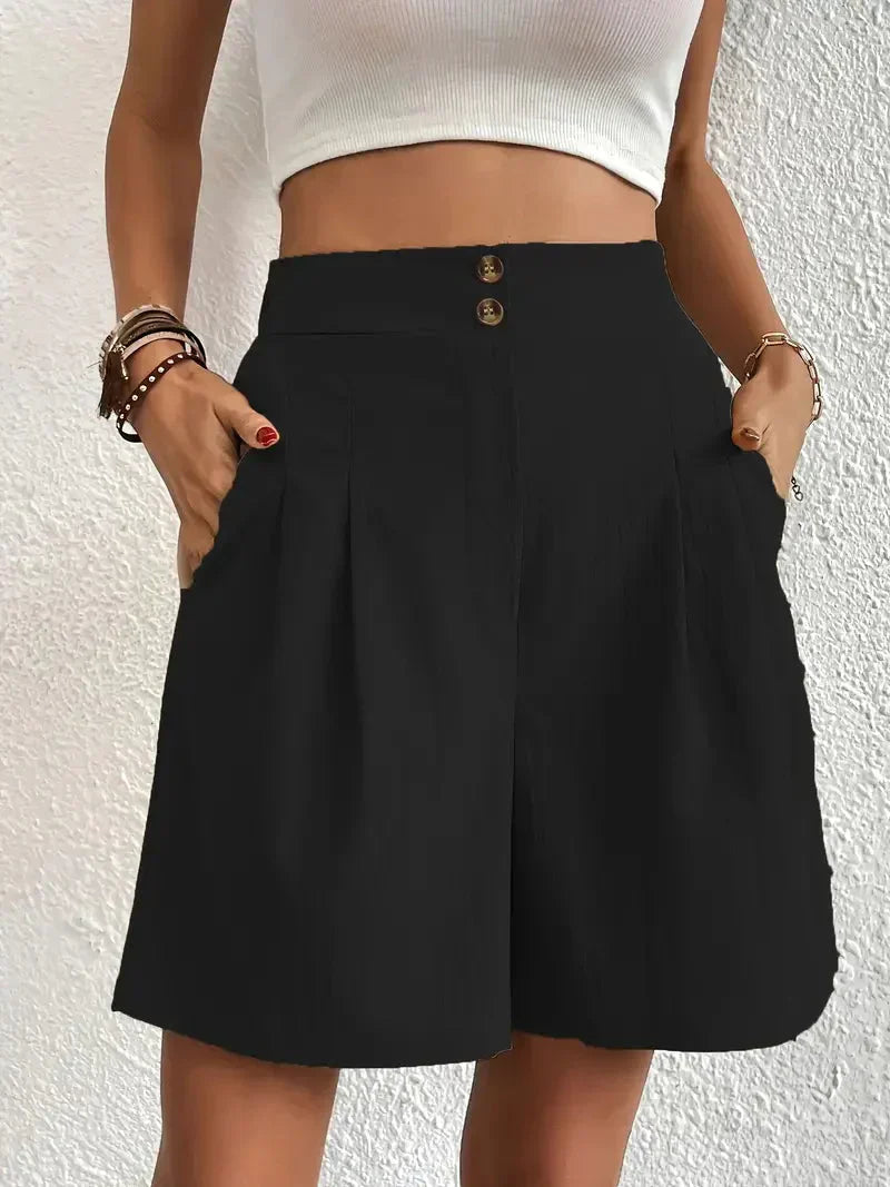 Valenzora | Shorts, slanted pockets, high waist, women's shorts, summer clothing