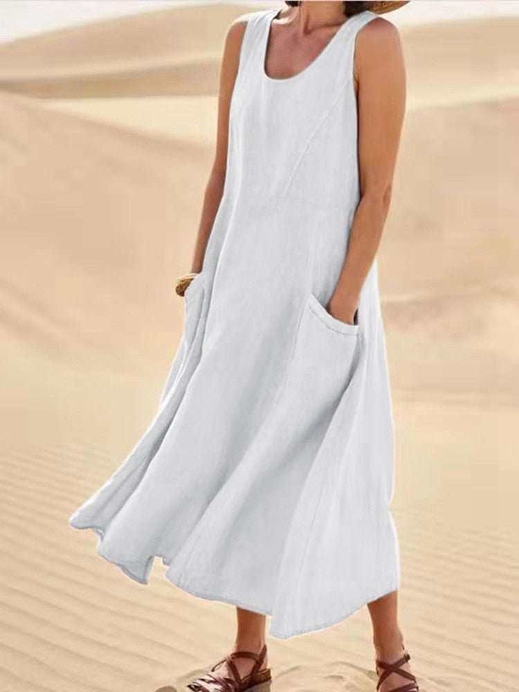 Valenzora | Loose fit Sleeveless Flowing dress Summer dress