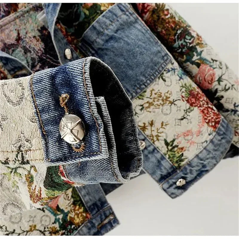 Bedruckte Jeansjacke