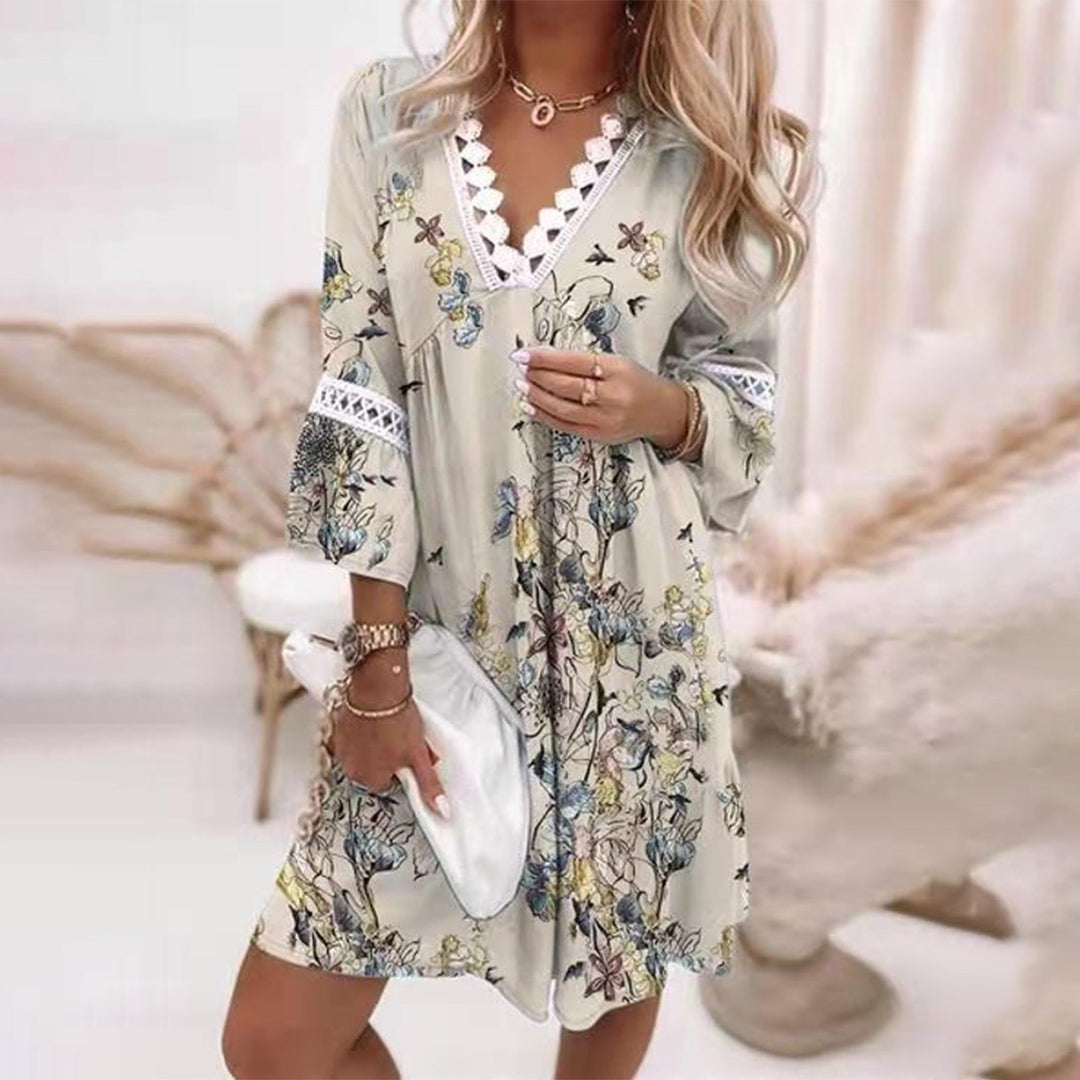 Valenzora – Besticktes V-Ausschnitt-Kleid
