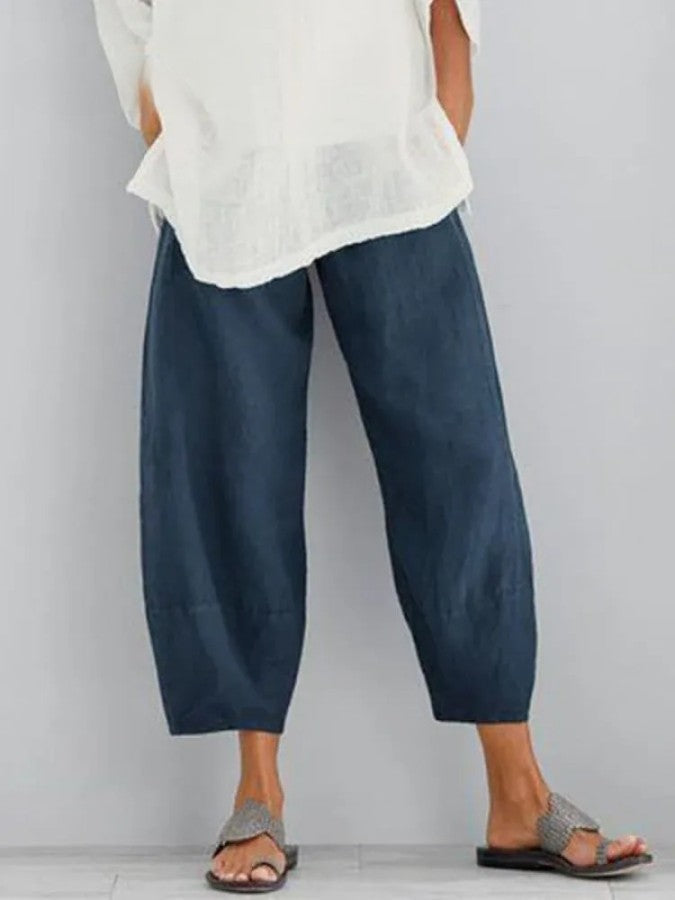Valenzora | Casual Loose Fit Cotton Trousers for Women in Summer