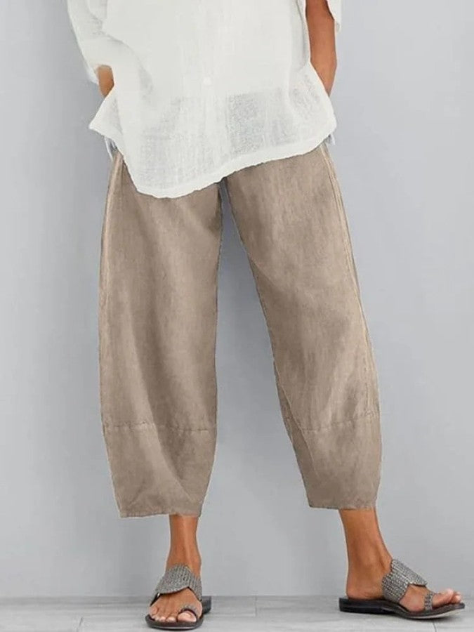 Valenzora | Casual Loose Fit Cotton Trousers for Women in Summer