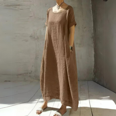 Valenzora | Maxikleid aus Baumwolle mit weitem Bein, Sommerkleid
