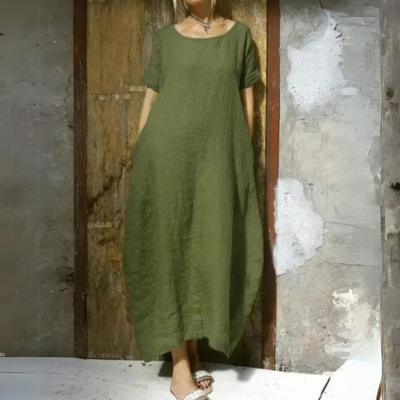 Valenzora | Maxikleid aus Baumwolle mit weitem Bein, Sommerkleid