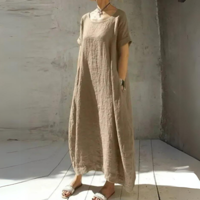 Valenzora | Maxikleid aus Baumwolle mit weitem Bein, Sommerkleid