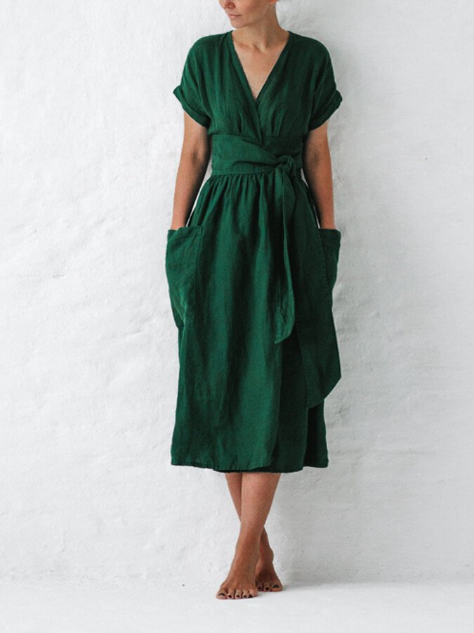 Valenzora | Linen wrap dress