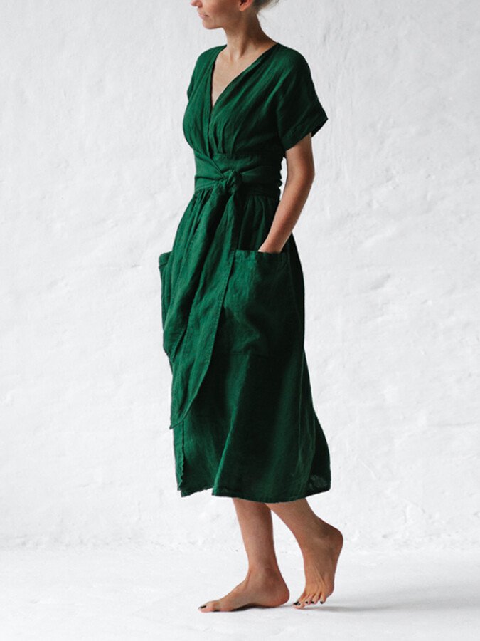 Valenzora | Linen wrap dress