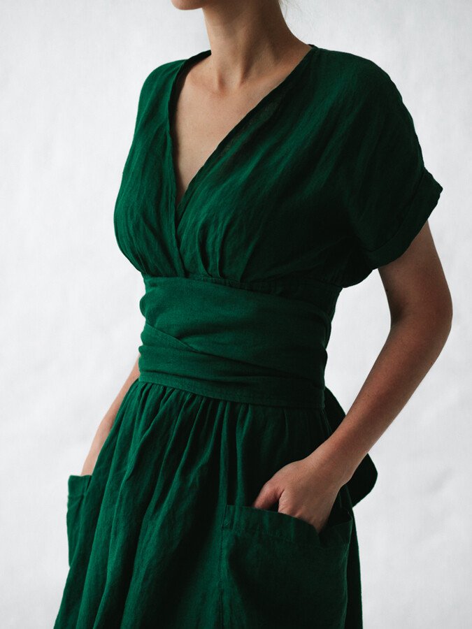 Valenzora | Linen wrap dress